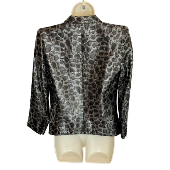 Smythe Blazer Printed Evening Leopard Pattern Jacket- Size 4 - Picture 6 of 7